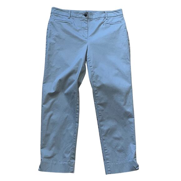 Ann Taylor Blue Gray Cotton Cropped Leg Dress Pants 6 - Picture 1 of 5